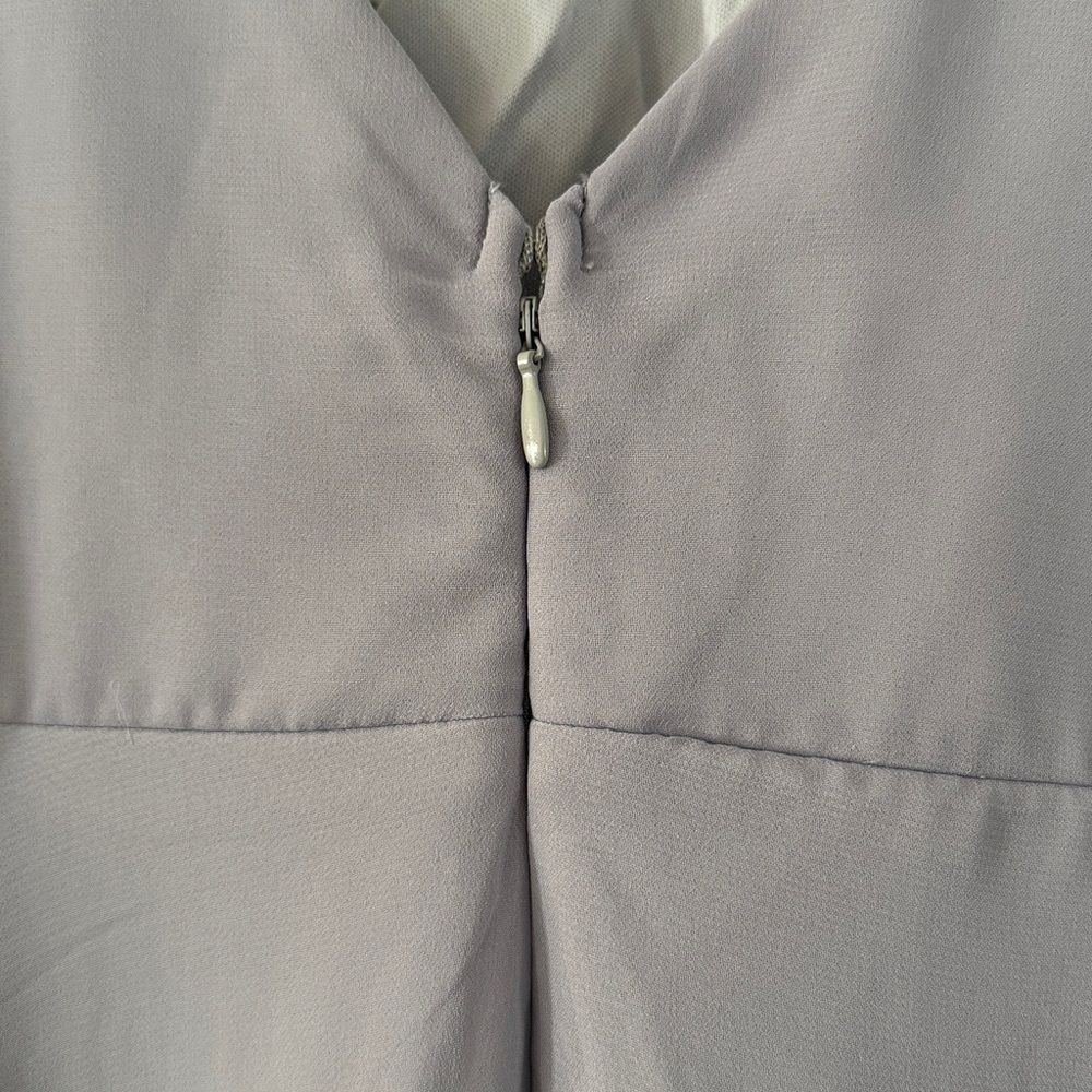 NWT Birdy Grey Silver Kae Chiffon Full Length Flutter Sleeve - Picture 7 of 8